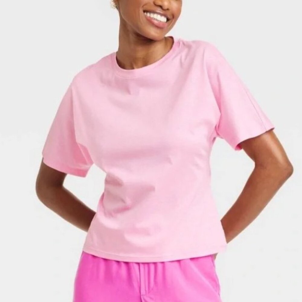 3/$15 A New Day - 100% Cotton Pink Tie-Back Shirt Women's Size X-Small